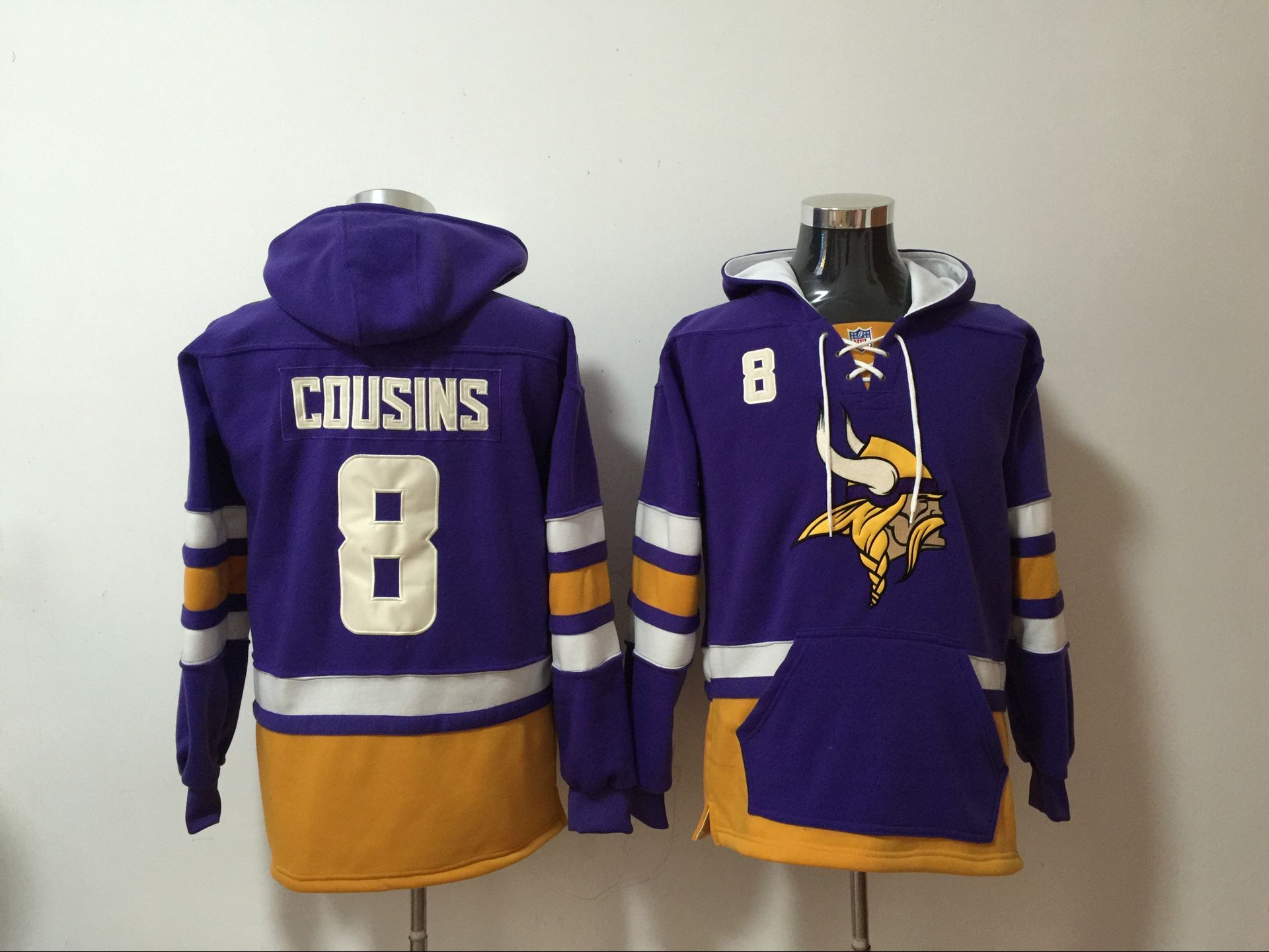 Men NFL Nike Minnesota Vikings 8 Cousins purple Sweatshirts